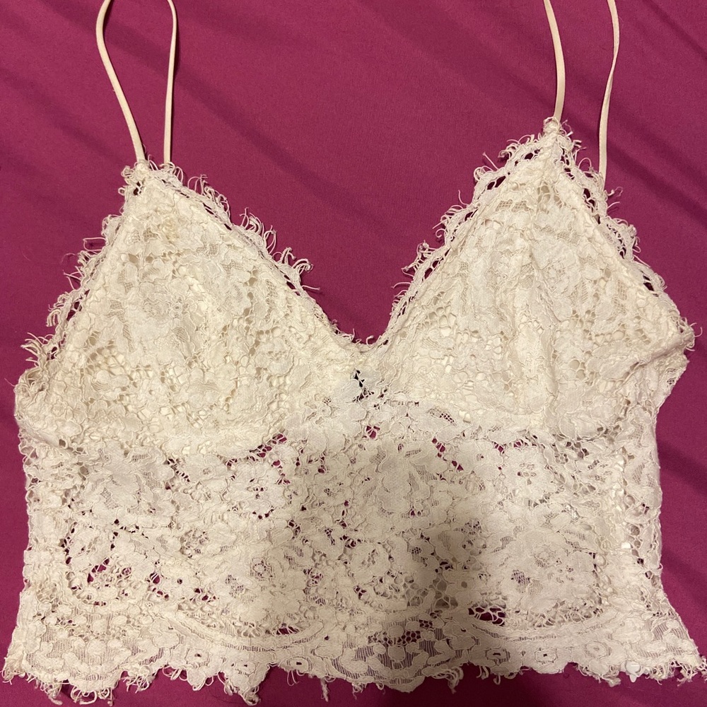 Express cropped lace tank